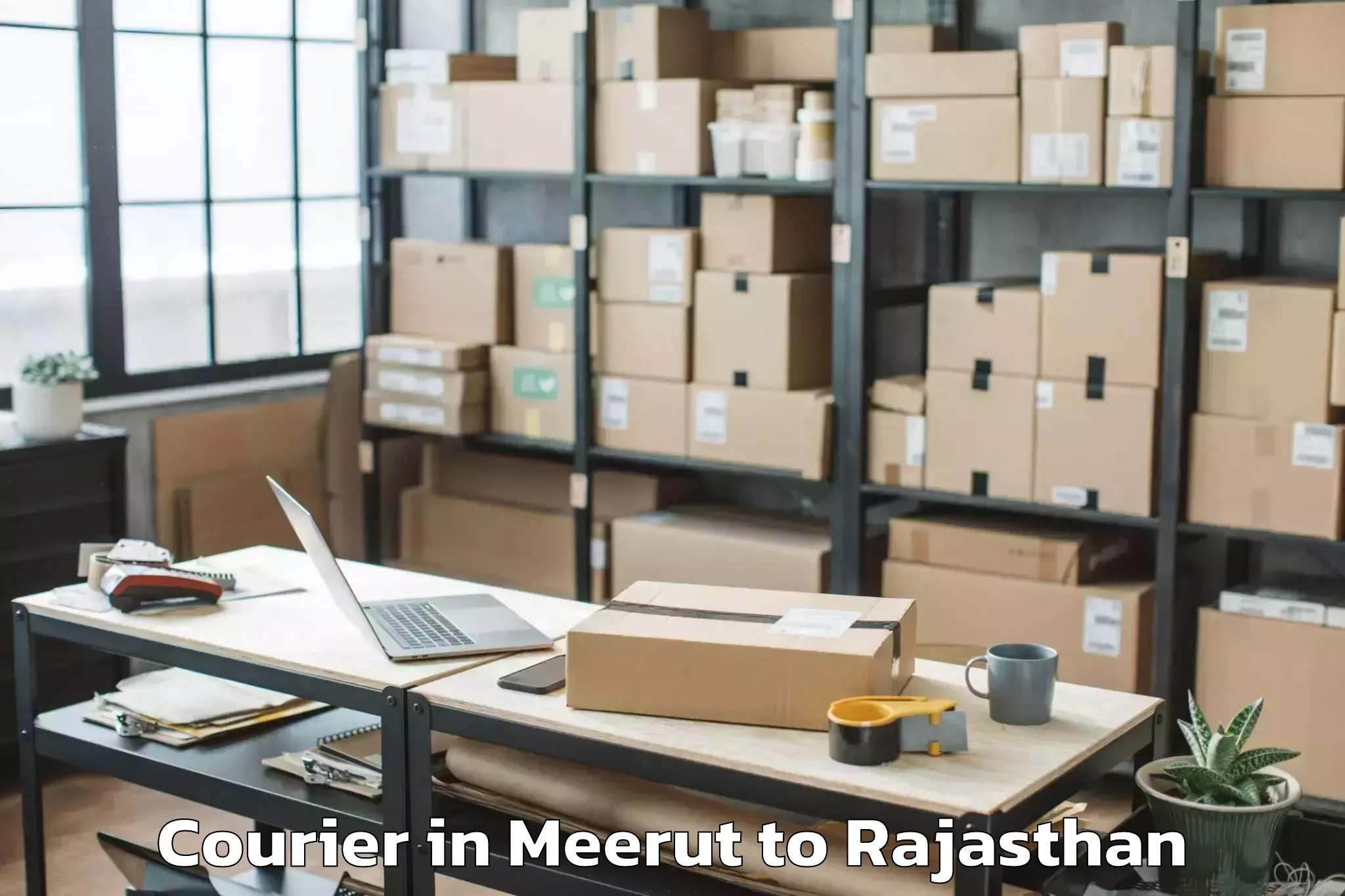 Get Meerut to Jamwa Ramgarh Courier